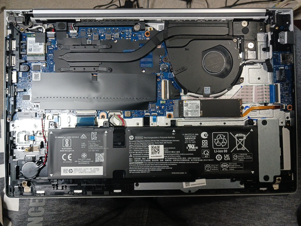 HP ProBook 450 G9 内部・NVMe SSD 中古パソコン整備 糸魚川市 早川スタイル