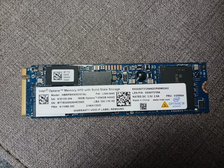 Intel Optane Memory H10 HBRPEKNX0101AL 16GB Optane 256GB NAND 糸魚川市 早川スタイル